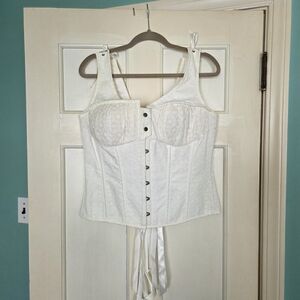 Corset Story White Eyelet Corset Top UK20 (US 14)